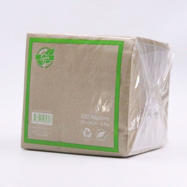 200PK 25X25CM 2PLY KRAFT PAPER NAPKIN